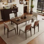 Luxury Classic Travertine Dining Room Furniture Wood Dining Table Dining Villa Hotel Handmade Can Be Customized - Image 2