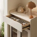 Modern Cream Solid Wood Combination Cabinet for Home Living Room Wine Cabinet by Household Styles - Image 3