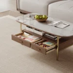 Tea Table Natural Marble Oval Coffee Table Living Room Furniture Nordic Simple Italian Coffee Table - Image 2