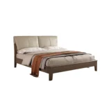 Modern Custom Design MDF Up-Holstered Bedroom Wooden Bed Furniture Non-Collapsible - Image 2