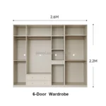 Luxury Ready Assembled Large Wooden Wardrobes for Bedroom Furniture 6 Door White Armoire Closet Storage Wardrobe with Drawers - Image 4