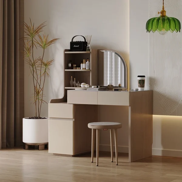 Bedroom Storage Cabinet Integrated Modern Minimalist Small Luxury Makeup Vanities Dressing Table with Mirror