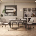 Luxurious Rectangular Dining Table with Marble Tabletop Modern Style Customizable by Factory for Home Use - Image 4