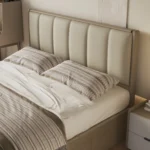 Genuine Leather Queen Size Bed with Soft Headboard Cushion Custom Floating Base Bedding Frame 3 Drawers Storage Upholstered Beds - Image 5