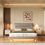 Modern MDF Bed in King and Queen Sizes High Quality for Home and Hotel Use Factory Wholesale Wood Panel Style - Image 6