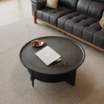 Modern Vintage Rustic Brown Living Room Furniture Wooden Coffee Table with Storage Shelf Panel Style - Image 2