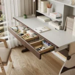Modern Minimalist Desktop Computer Desk Simple Office Desk and Chair for CEO for Bedroom Writing - Image 5