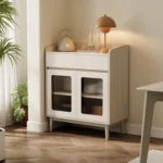 Modern Cream Solid Wood Combination Cabinet for Home Living Room Wine Cabinet by Household Styles - Image 6
