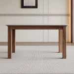 Solid Wood Rectangular Slate Dining Table Set 2 Meters Oak Table for Home Office or Living Room Modern Minimalist Style - Image 4