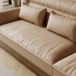 Leather Chesterfield Sofa Set With Wood Veneer Back Design Modular Bed for Living Room Furniture Elegant House Furniture - Image 6