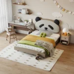 Cartoon Design LED Bed for Kids Bedroom Furniture Solid Wood for Apartment and Bathroom Use - Image 3