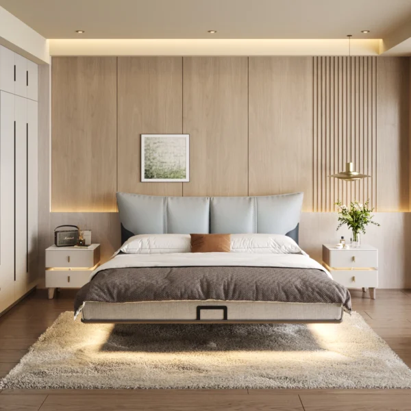 Soft Bedding Sets for Indoor Master Bedroom Queen Loft Apartment Residential Furniture Assembled Features