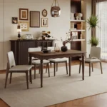 Luxury Classic Travertine Dining Room Furniture Wood Dining Table Dining Villa Hotel Handmade Can Be Customized