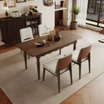 Exquisite High-grade Wooden Dining Table Villa Club Home Club Dining Chair Set Can Be Customized Export Restaurant Furniture - Image 5