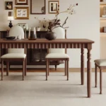 American Style Modern Design Antique Solid Wood Dining Table Chair Set for Home Office Restaurant Hotel Villa Dinning Furniture - Image 4