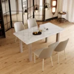 Elegant Design Wooden Leg Italian Luxury Marble Top 12 Seater Dining Table Set Modern Dining Room Furniture - Image 2
