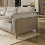 Modern Three-Seater Recliner Sectional Sofa Set High Quality Genuine Leather Wood Chair Rectangle Shape for Hotels Apartments - Image 5