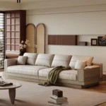 Top Selling Chesterfield Sofa Set 3 2 1 Seating Living Room Leather Sofa Set Beige White Color Leather Sofa