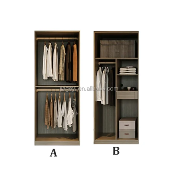 Bedroom Single and Double Door Simple Clothing  Wardrobe Cabinet Cheap 2 Door Closet Wardrobe with Drawers