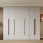 Modern Hotel Room Wardrobe Luxury Girl Mirror Sliding Door Cabinet Storage Wardrobe Closet White Bedroom Wooden - Image 3