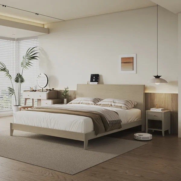 Modern Full Size Storage Bed Frame with Studs Black Box Underneath Wall Style Panel Wood