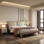 Custom Healthy Design Modern King Queen Size Bed Wooden Frame Bedroom Furniture Double King Size Bed