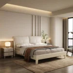 Genuine Leather King & Queen Size Double Bed Frame with Upholstered Headboard Soft Style Bedroom Set Furniture - Image 3