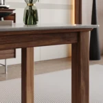 Solid Wood Rectangular Slate Dining Table Set 2 Meters Oak Table for Home Office or Living Room Modern Minimalist Style - Image 5