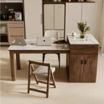 Modern Solid Wood Workbench Office Desk Commercial Tea Table Modular Conference Tables Home Office Dining Table - Image 3