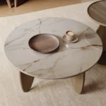 Round Black Solid Mango Wood Coffee Table Rustic Modern Design Sofa Table for Living Room Handmade Home Furniture - Image 4