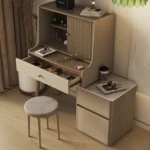 Jiageyi Home Furnishing Dressing Table with Light. LED Mirror. Makeup Table Set. Wooden Dressing Table with Drawers Family - Image 2