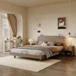 Modern Design Princess Girl Children's Bed Upholstered Leather Kids Furniture for Home Apartment Child Beds by Wooden Furniture