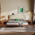 Modern Design Top Grain Leather King Size Double Bed Frame Soft Upholstered Wooden Headboard Bedroom Furniture