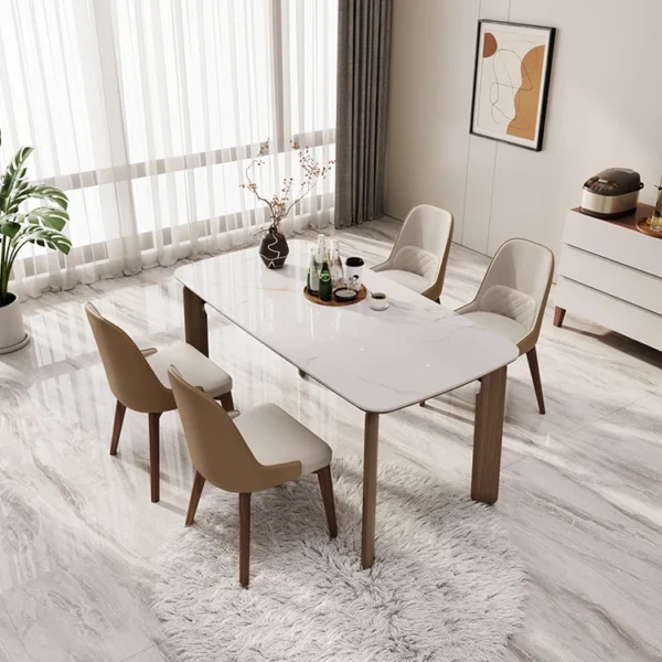 Nordic Industrial Style Solid Wood Dining Table Rectangular Stainless Woofen Feet Large Board Desk Home Simple Modern Desk