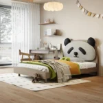Modern Wooden Bedroom Furniture Solid Wood Double Beds Frame for Kids - Image 3