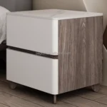 Nightstand Bedroom Furniture Wooden Simple Nightstand With Two Drawers Bedroom Storage Bedside Table - Image 3