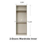 Bedroom Wardrobe Sets Small 2 Door and 3 Door Wardrobe for Small Rooms White Armoire Wardrobe Closet with Hanging Rod - Image 2