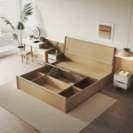 Italian Design Solid Wood Bed Frame Bedroom Soft King Size Queen Size Beds - Image 2