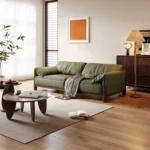 Italian Luxury Chesterfield Sofa Modern Simple Living Room Rectangle Three-Seat Tofu Block with Sponge Filling Italian Fabric - Image 4