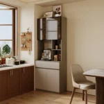 Modern Minimalist Open Design Sideboard New Trend Natural Wood Veneer for Dining Living Room Kitchen Hotel Home Furniture - Image 4