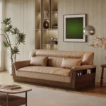 Leather Chesterfield Sofa Set With Wood Veneer Back Design Modular Bed for Living Room Furniture Elegant House Furniture - Image 5