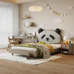 Cartoon Design LED Bed for Kids Bedroom Furniture Solid Wood for Apartment and Bathroom Use - Image 2