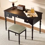Modern European Bedroom Furniture Makeup Wood Table Mirror Solid Wood Dressing Table - Image 2