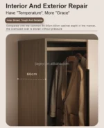 Modern Bedroom Customized  Small 3 Door Wardrobes Bedroom Closet Designs  Solid Wood Storage Clothing Almirah Wardrobe - Image 6