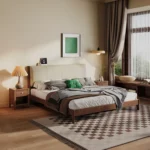 Modern Design Top Grain Leather King Size Double Bed Frame Soft Upholstered Wooden Headboard Bedroom Furniture - Image 2