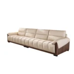 Simple Modern Style Leather High Quality Sofa Couch 3 Seat Popular Home Hotel Restaurant Furniture Living Room Sofas - Image 4