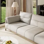 Modern Three-Seater Recliner Sectional Sofa Set High Quality Genuine Leather Wood Chair Rectangle Shape for Hotels Apartments - Image 6