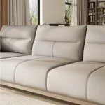 Modern Three-Seater Recliner Sectional Sofa Set High Quality Genuine Leather Wood Chair Rectangle Shape for Hotels Apartments - Image 4