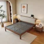 Luxury Bedroom Furniture Customized Bed Frame Queen Bed Oak King Size Headboard Wooden Beds - Image 2