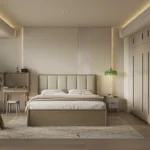 Genuine Leather Queen Size Bed with Soft Headboard Cushion Custom Floating Base Bedding Frame 3 Drawers Storage Upholstered Beds - Image 4